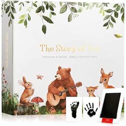 Baby Books for Baby Gift: Baby Book Keepsake Timeless First 5 Year- Baby Memory Book Scrapbook Album from Birth to Age 5, Baby Photo Albums Gender Neutral Baby Items,154 Pages