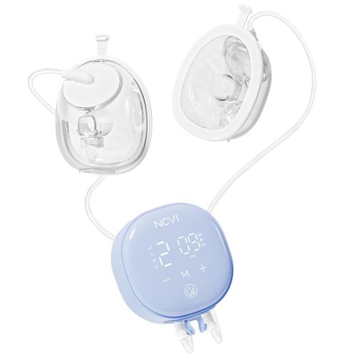 NCVI Wearable Breast Pump Hands Free with 21/24mm Flange, Portable Electric Automatic Breastfeeding Pump for Travel Work Equipped with Third-Generation Wearable Cups Non-Spill, On-The-go Size