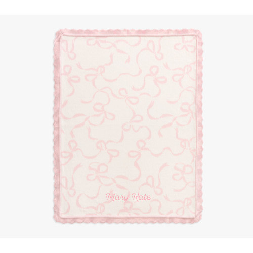 Bow Organic Knit Baby Blanket