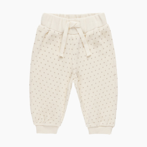 Quincy Mae Velour Relaxed Sweatpant - Natural, 0-3 M