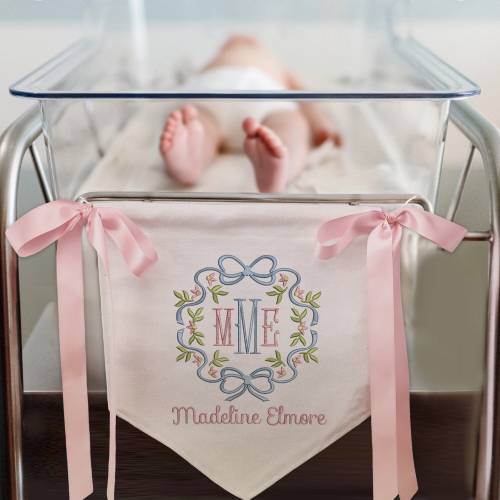 Personalized Baby Banner, Ribbon Welcome Banner with bows, Baby Banner with bows, Hospital Door Sign, Baby Shower Gifts, Newborn Gifts
