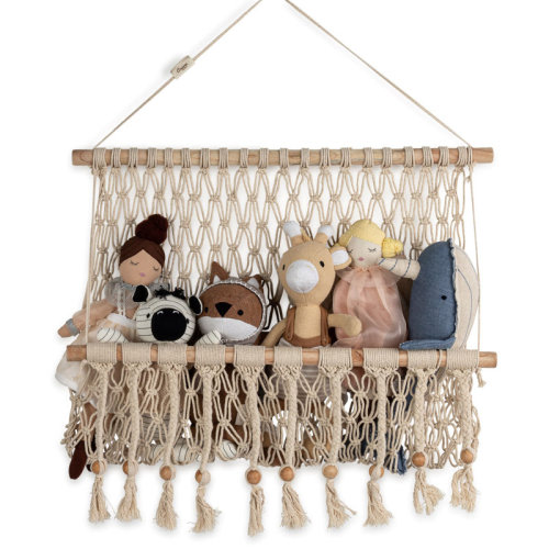 Crane Baby Macrame Wall Storage Bin, For Toys, Books, Swaddles, 16"x22", By Crane Baby & Reviews | Wayfair