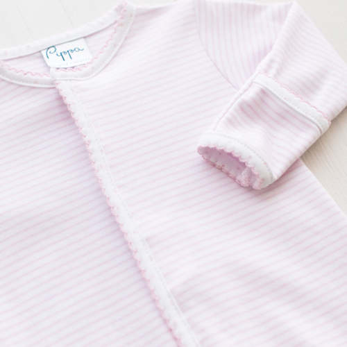 Girls Classic Pink Stripe Converter Gown - Pippa