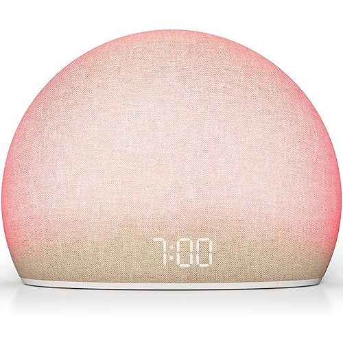 HOUSBAY Sunrise Alarm Clock Radio for Bedroom – Wake Up Naturally with Gentle Light & Nature Sounds, Relax with Bluetooth Speaker & Night Light