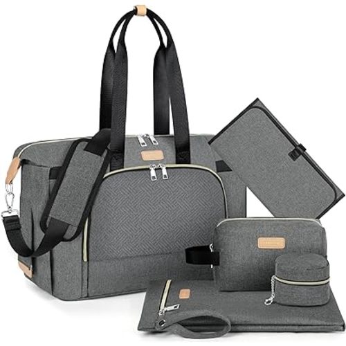 ITIEZY Diaper Bag Tote for Baby - Large Mommy Bag with Portable Changing Pad Pacifier Case, Hospital Bags Travel Baby Bag