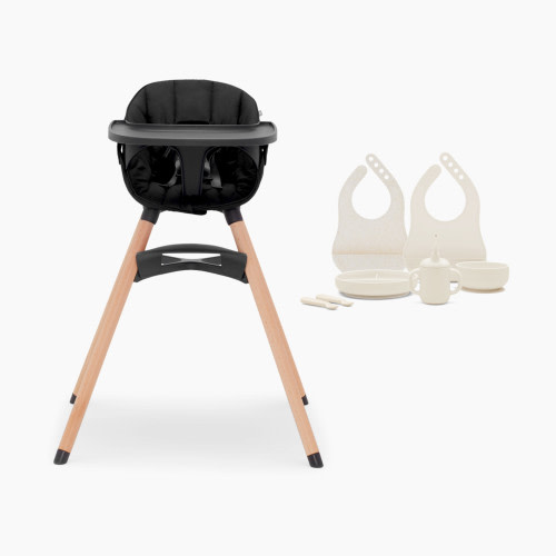 Lalo High Chair + First Bites Full Kit - Licorice / Oatmeal