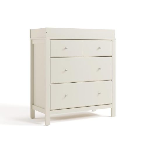Storkcraft Horizon 3 Drawer Chest with Removable Changing Topper (Frosted Oat) – GREENGUARD Gold Certified Nursery Dresser, Kids’ Storage Chest with Organizer, Durable and Stylish 3-Drawer Design
