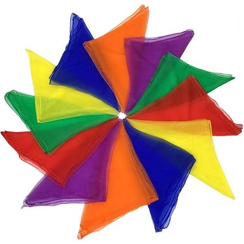 AIVIAI Dance Scarves Music Scarves for Children Movement and Juggling 12pcs