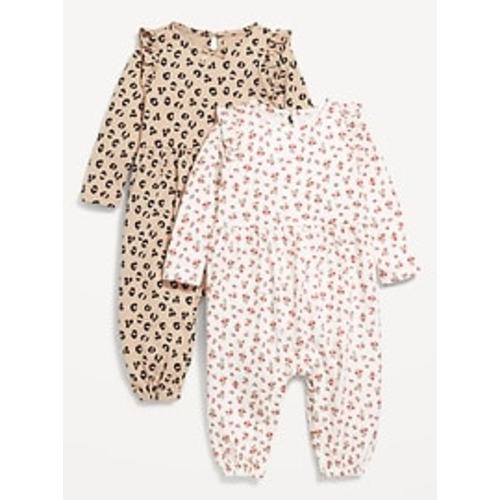 Printed Long-Sleeve Ruffle-Trim One-Piece 2-Pack for Baby | Old Navy