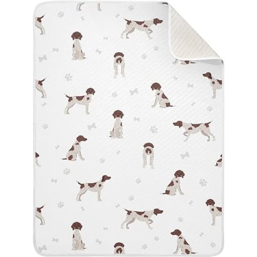Swaddle Blanket German Shorthaired Pointer Cotton for Infants, Receiving, Lightweight Soft Swaddling for Crib, Stroller, Nursery, Puppy, 30x40 in