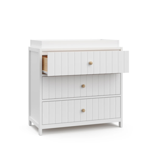 Graco Teddi 3 Drawer Chest with Changing Table Topper (Black) – GREENGUARD Gold Certified, Interlocking Drawer System, Pre-Installed Drawer Tracks for Easier Assembly