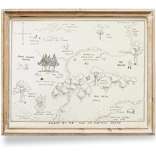 Winnie The Pooh Hundred Acre Wood Map - 11x14 Art Print (Unframed) | Neutral Nursery Decor | Kids Bedroom Wall Decor | A. A. Milne | Boys Room or Girls Room Artwork | Vintage Original Drawing