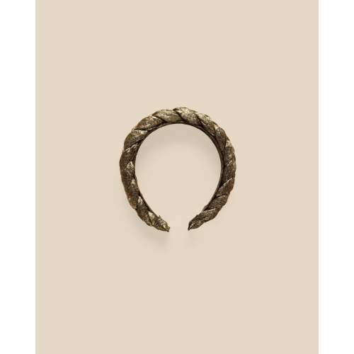 NORALEE Metallic Braided Headband || Gold