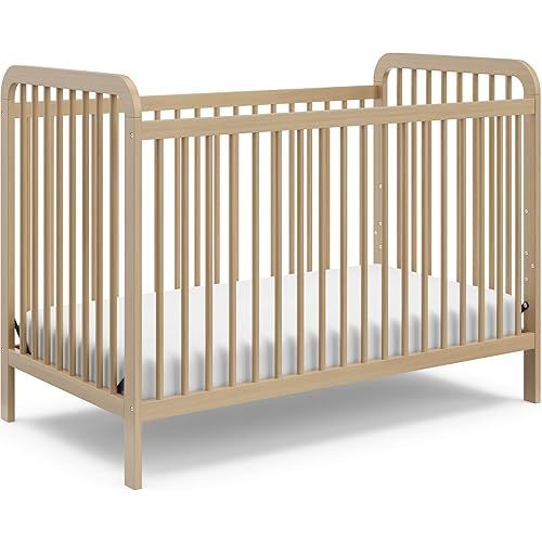 Storkcraft Pasadena 3-in-1 Convertible Crib (Driftwood) – GREENGUARD Gold Certified, Converts to Daybed and Toddler Bed, Fits Standard Full-Size Crib Mattress, Adjustable Mattress Height