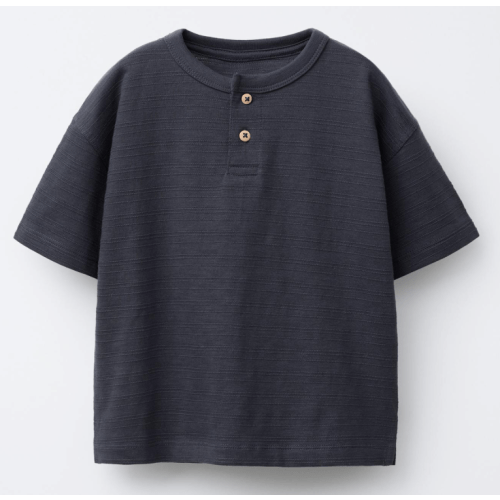 PLAIN HENLEY T-SHIRT - Navy blue | ZARA United States