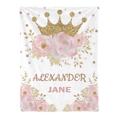 Diyrap Personalized Baby Blankets for Girls,Customized Baby Blankets for Girls Custom Baby Blanket with Name,Personalized Baby Gifts,Best Gift for Baby,Newborn