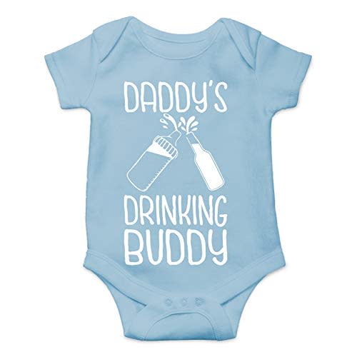 Belle Homie Daddy's Drinking Buddy - Funny Baby Essentials Bodysuit - Infants Outfit Newborn Unisex Rompers