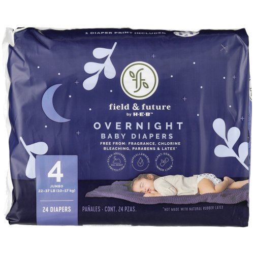 Field & Future by H-E-B Baby Jumbo Overnight Diapers - Size 4