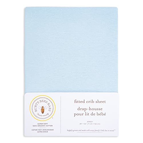 Burt's Bees Baby - Fitted Crib Sheet, Girls Boys & Unisex 100% Organic Cotton Crib Sheet for Standard Crib & Toddler Mattresses