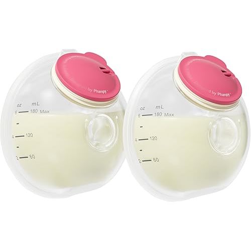 Phanpy Wearable Breast Pump Milk Collector Cup S2, E-Rosy Breast Pump Parts, Original Phanpy Breast Pump Replacement Accessories, 24 mm Flange and 20mm Insert Included, 12 oz / 360 ml, 2 Piece