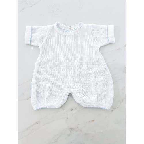 Paty Short Romper- Blue Trim – Littles on 5th