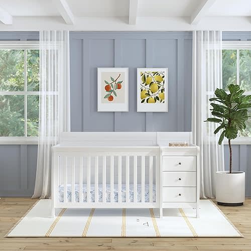 DaVinci Kalani 4-in-1 Convertible Crib and Changer Combo in White