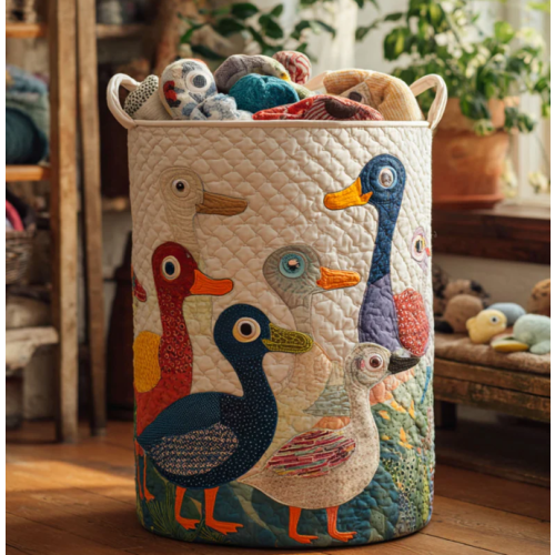 Ducky Days Quilted Laundry Basket NCU0PTT867 – Quiltnest
