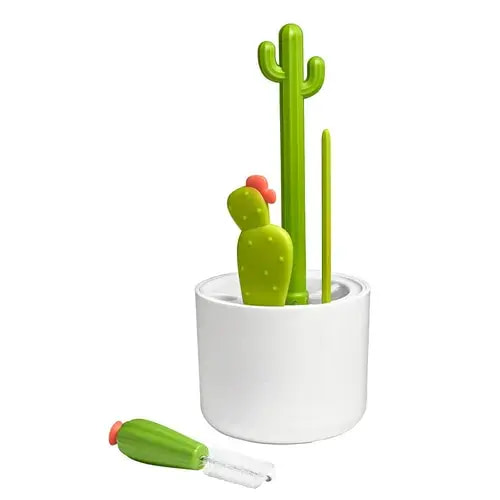 Boon Cacti Bottle Brush Set - White Pot - 4 Pieces | Baby Bunting AU