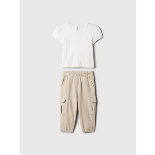 Baby Cargo Outfit Set in new off white, size: 6-12 M