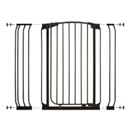 Chelsea Xtra-tall Auto Close Gate with Stay Open Feature Combo Pack - Black (1 Gate + 3.5" and 7" Extensions)