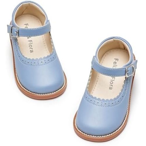 Felix & Flora Toddler Little Girl Mary Jane Dress Shoes - Ballet Flats for Easter Flower Girl Party School Shoes.