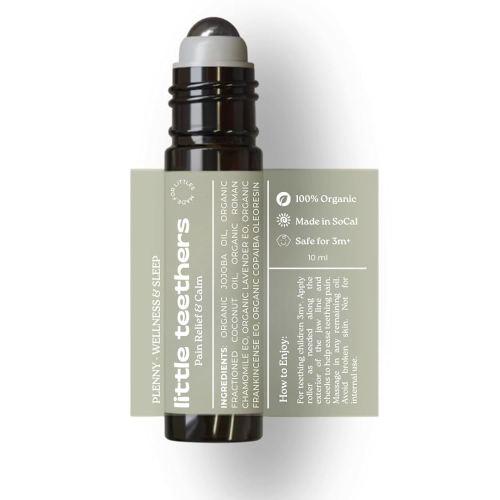 PLENNY Natural Teething Relief Roller with Organic Essential Oils, 3 Months+, Made with Jojoba Oil, Chamomile, Lavender, Frankincense