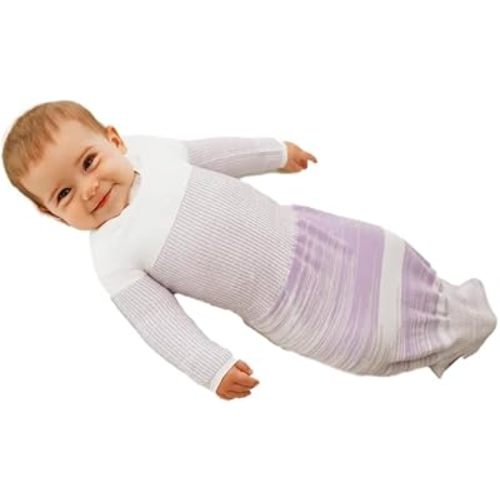 Swaddelini Arms Out Long Sleeve Sleep Sack, Easy-to-Use Baby Sleep Sack, Helps Babies Sleep Longer, 3-6 Months, 18-25 Pounds, Made in USA, Lavender