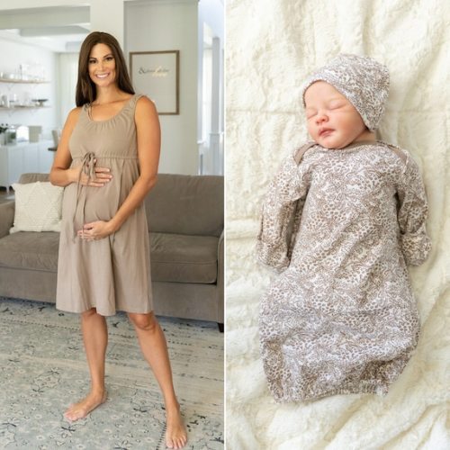 3 in 1 Maternity Labor Delivery Nursing Hospital Gown & Baby Boy or Girl Baby Gown Set/ Baby Be Mine / Labor Kit / Taupe Brooklyn - Etsy