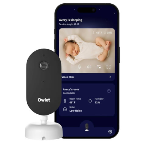 Owlet Dream Sight™ – Smart HD Video Baby Monitor with 2K Camera, Cry, Motion & Sound Alerts, Temp + Humidity Monitoring, Secure WiFi, 2-Way Talk, Compatible with Dream Sock