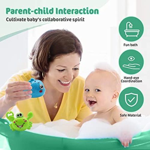 ZEAGUS Bath Toys Set for Toddlers 1-3, Bath Toy Storage Bag Hooks,Baby Bathtub Toys with 36 Letters and Numbers,Shower Toys Bath Time with 3 Fishing Toys and Water Gun Floating for Baby Pool Toys - T02