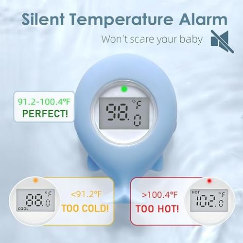 Baby Bath Tub Thermometer for Infant, Bathtub Water Temperature Room Thermometer, Safety Floating Bathing Toy, Newborn Essentials, Gifts for Moms Infant - New Upgraded Waterproof