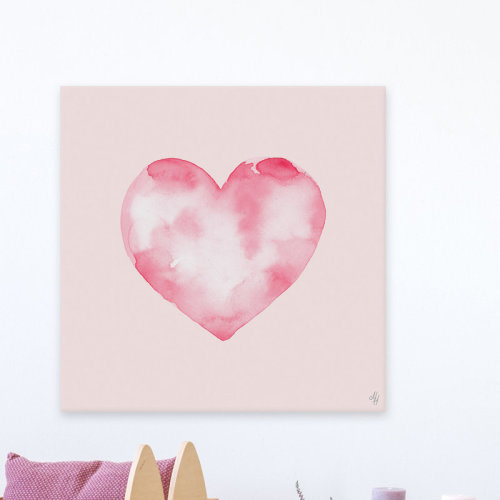 Isabelle & Max™ Margarida Blurry Heart Print on Wrapped Canvas | Wayfair