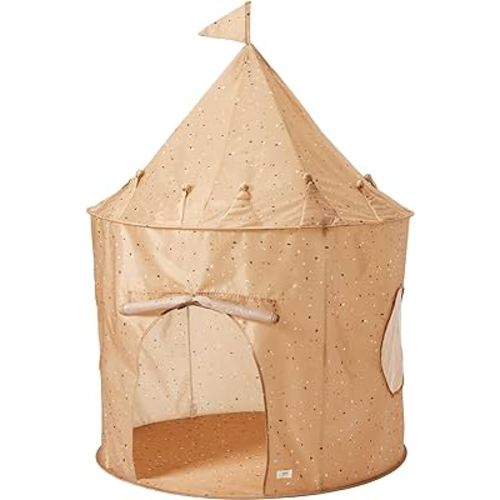 3 Sprouts Kids Play Tent Playhouse Castle with Recycled Fabric for Indoor and Outdoor Games in Terrazzo Clay