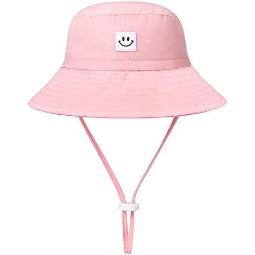 Baby Sun Hat Smile Face Toddler UPF 50+ Sun Protective Bucket hat Nice Beach hat for Baby Girl boy Adjustable Cap