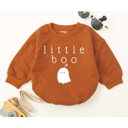 Little Boo Baby Romper, Bubble Romper, Toddler Baby Halloween Bodysuit Sweatshirts, Halloween Baby Outfit, Fall Baby Clothes, Newborn Romper
