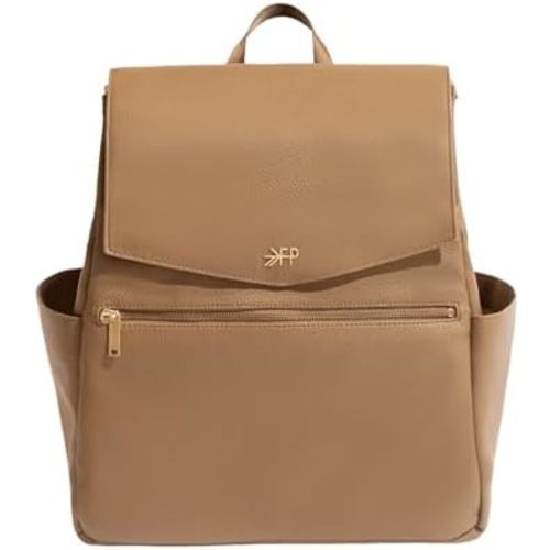 Freshly Picked Classic II Diaper Bag Backpack, Wipeable Vegan Leather With Changing Pad, Convertible (Toffee V2)