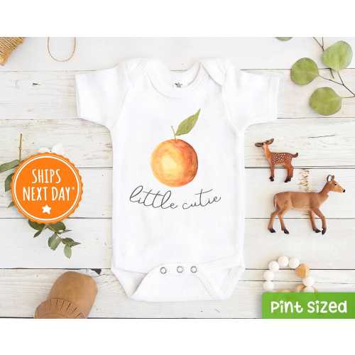 Little Cutie Baby Onesie® - Cute Little Orange Onesie® - Hipster Baby Onesie® - Fruit Baby Onesie® - Vegan Baby Onesie®