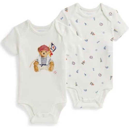 Assorted 2-Pack Cotton Bodysuits, 3M