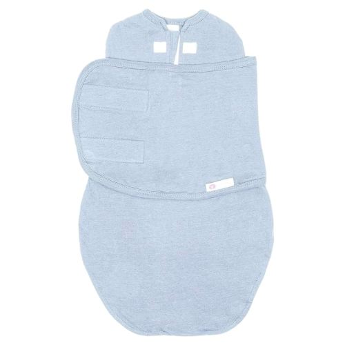 embé 2-Way Starter Baby Swaddle, Newborn Swaddle Sack, Zip, Hook & Loop Baby Wrap, Hip Healthy, Infant, 6-14 lbs, 0-3 Months - Sky