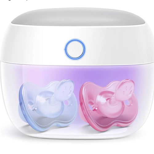 Papablic Portable Pacifier Sanitizer, UV Light Sanitizer Case for Pacifier, USB Rechargeable Mini Pacifier Sanitizer Box, 99.9% Cleaned in 59 Seconds