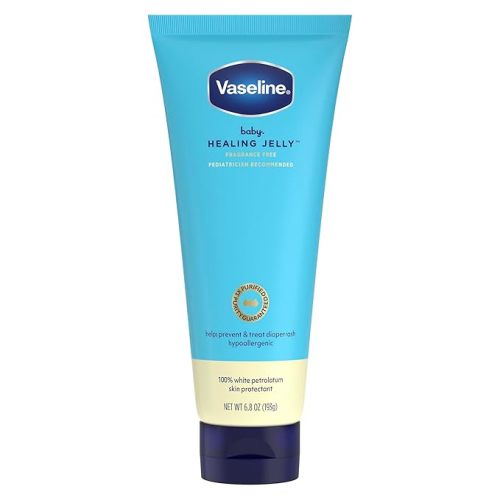 Vaseline Baby Healing Jelly 100% White Petrolatum Skin Protectant 1 ct for Preventing & Treating Diaper Rash, with a Hypoallergenic, Pediatrician-Recommended Formula, 6.8 OZ