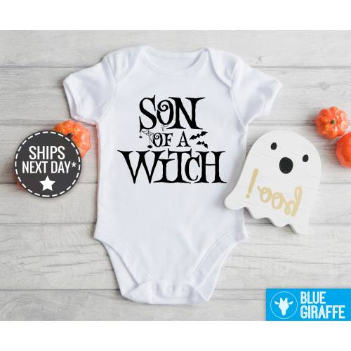 Halloween Baby Onesie®, Son of a Witch Baby Onesie®, Cute Halloween Baby Clothes, Funny Halloween Bodysuit