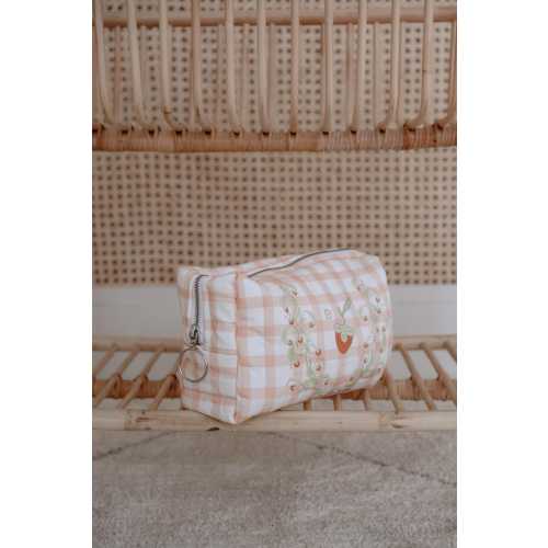 Baby Essentials Pouch - Strawberry, Small Diaper Bag, Baby Shower Gift, Organizing Pouch, Diaper Bag Organizer, Makeup Pouch, Baby Girl