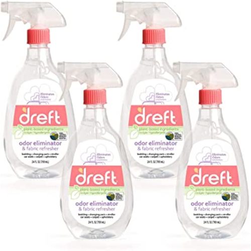 Dreft Baby Odor Eliminator & Fabric Refresher Spray, Plant- Based Ingredients and Hypoallergenic Formula, Great for Baby Clothes, Crib Sheets, Baby Strollers and More 24 Fl Oz (Pack of 4)